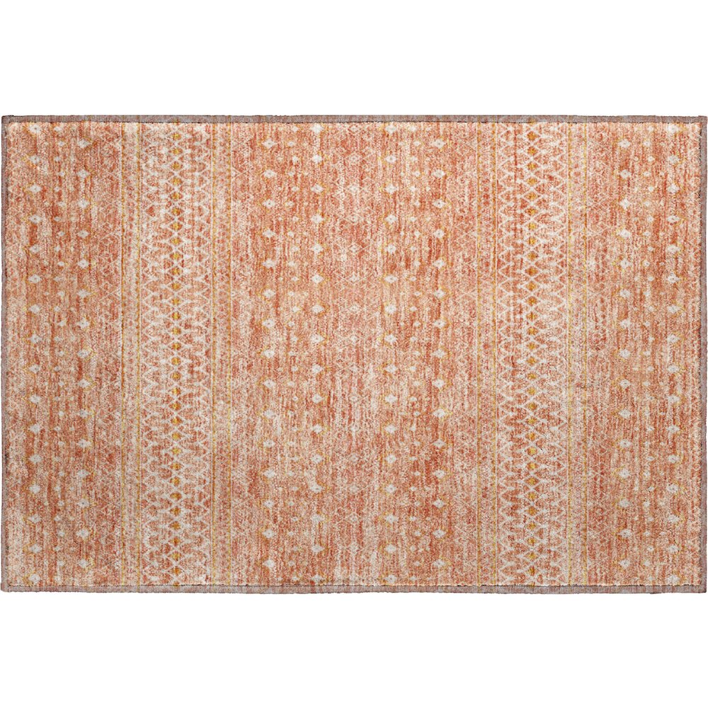Premium Machine Washable Mayfield AMF709 Salmon 1'8" x 2'6" Rug. Picture 1