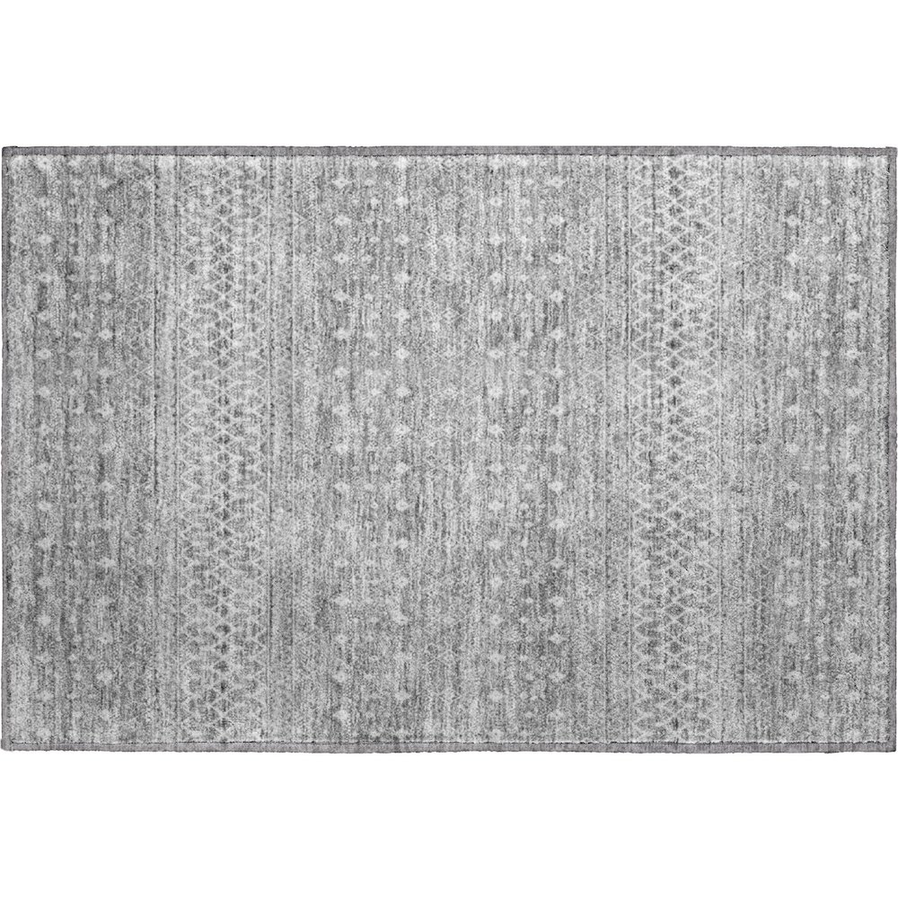 Premium Machine Washable Mayfield AMF709 Silver 1'8" x 2'6" Rug. Picture 1
