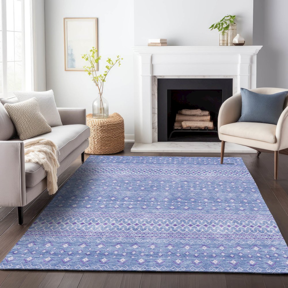 Premium Machine Washable Mayfield AMF709 Sky 2'6" x 3'10" Rug. Picture 5