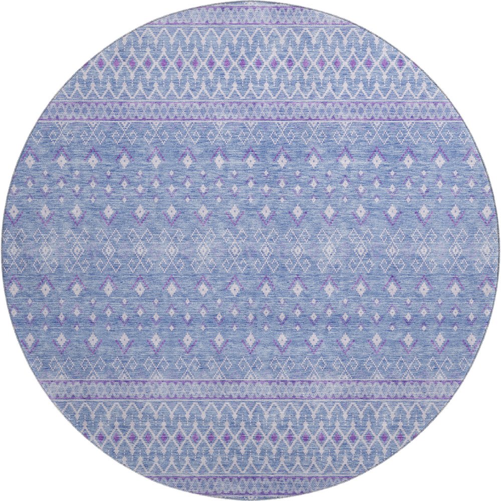 Premium Machine Washable Mayfield AMF709 Sky 8' x 8' Round Rug. Picture 1