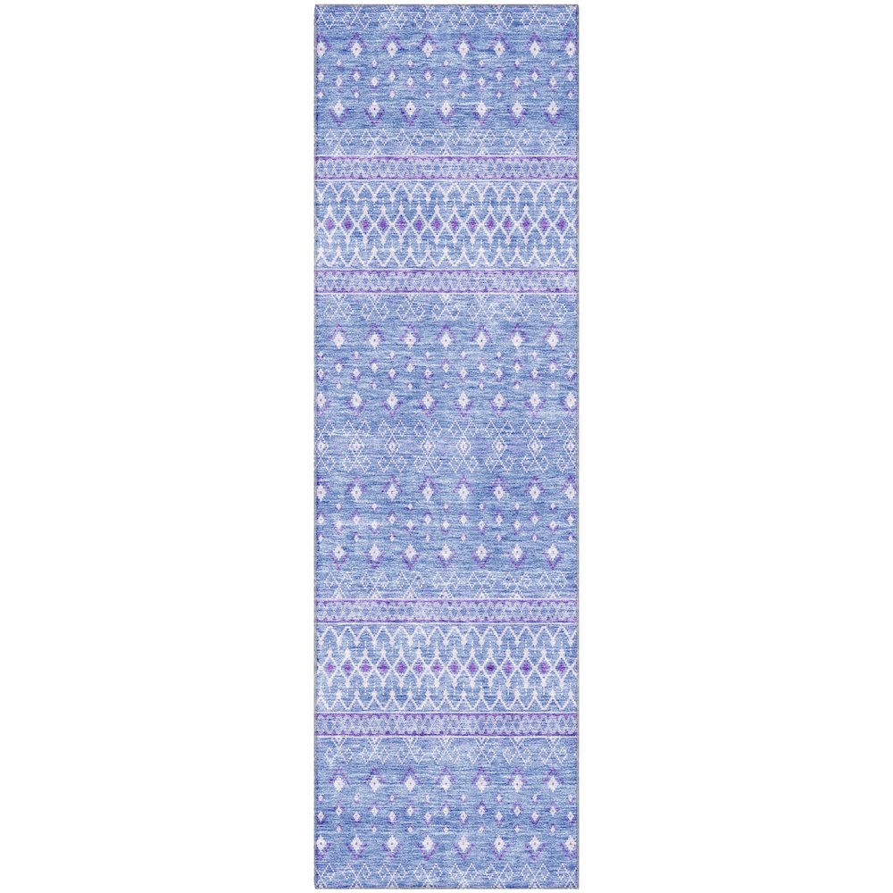 Premium Machine Washable Mayfield AMF709 Sky 2'3" x 7'6" Runner Rug. Picture 1