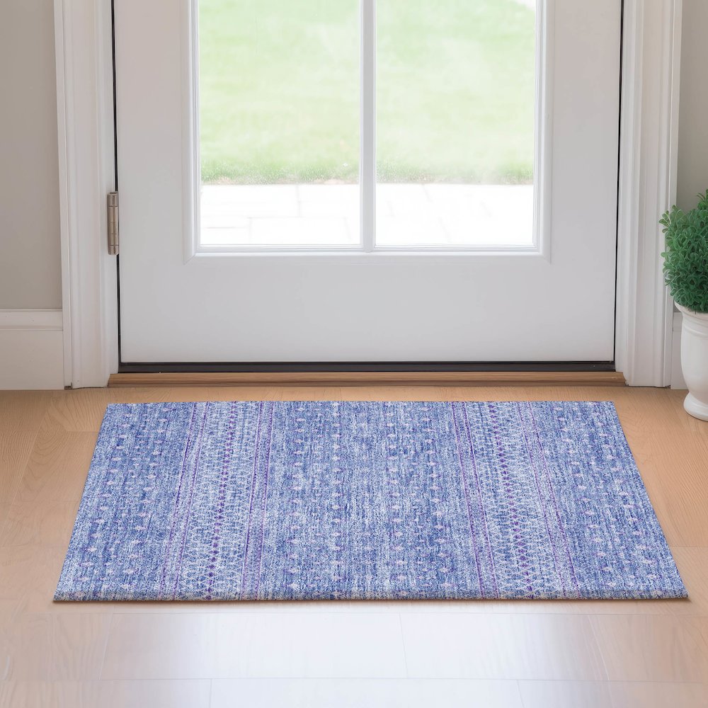 Premium Machine Washable Mayfield AMF709 Sky 1'8" x 2'6" Rug. Picture 5