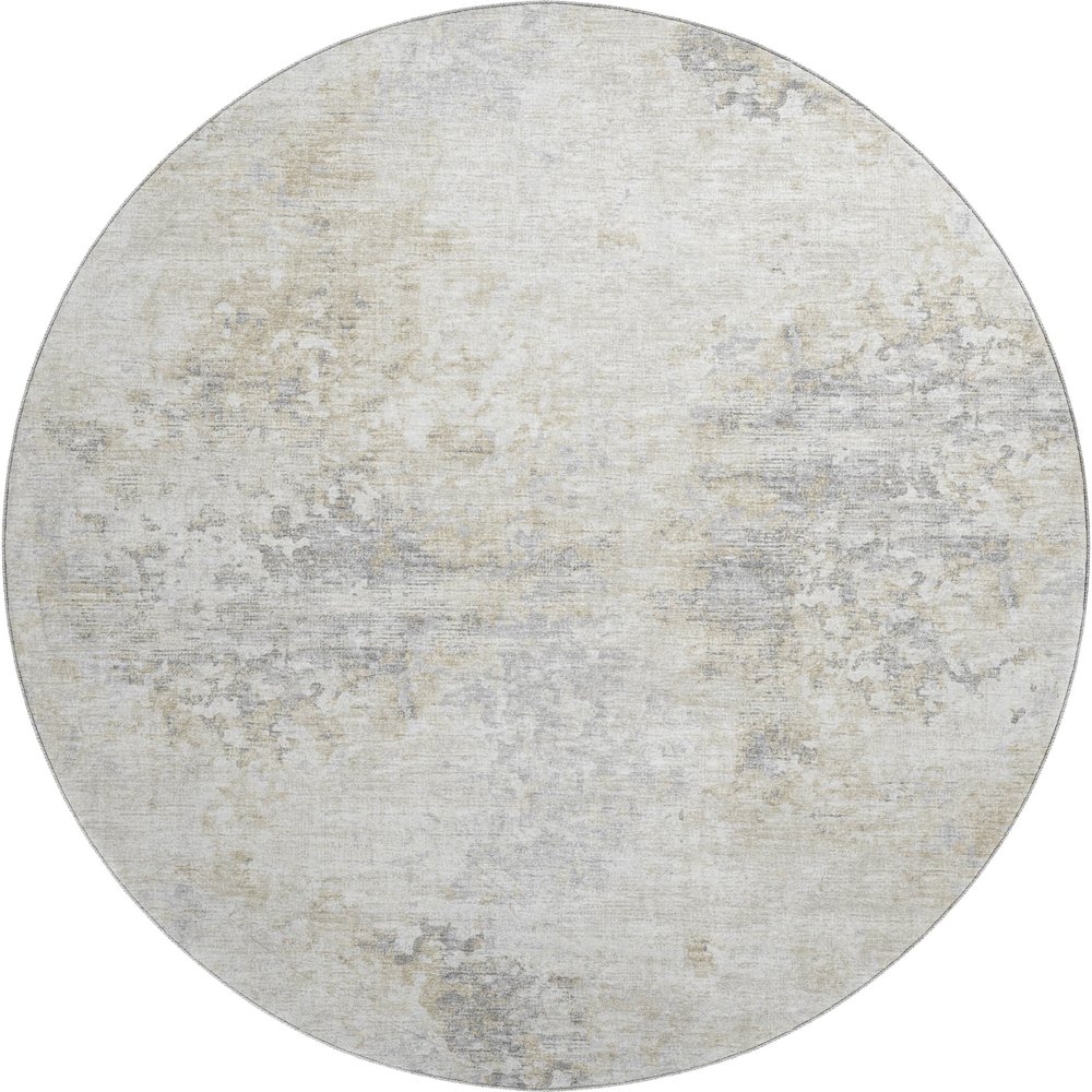 Premium Machine Washable Mayfield  Ivory 8' x 8' Round Rug. Picture 1
