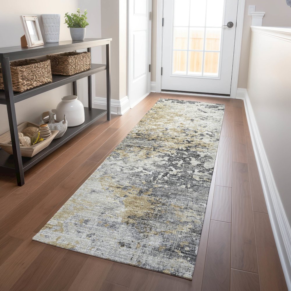 Premium Machine Washable Mayfield  Moody 2'3" x 7'6" Runner Rug. Picture 5