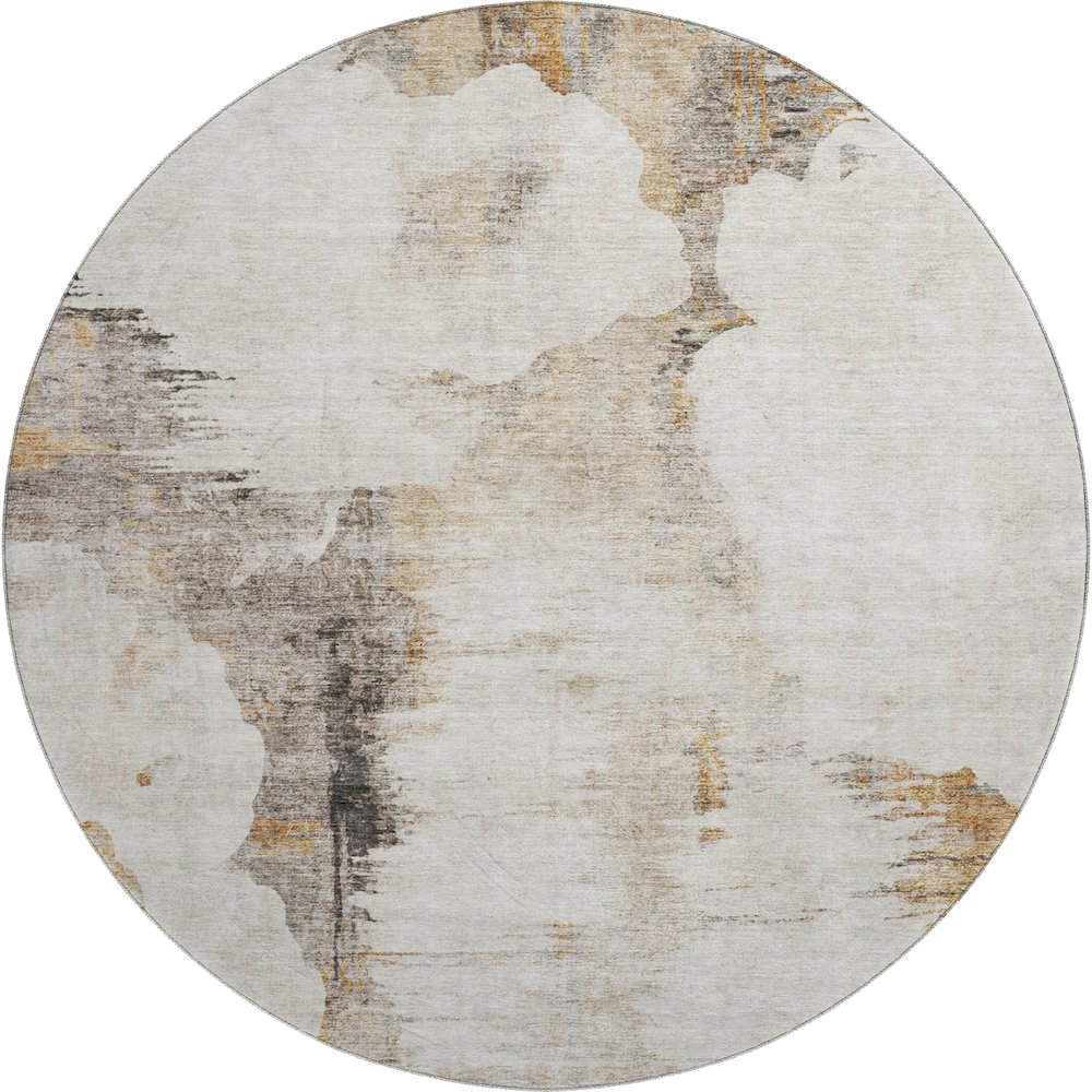 Premium Machine Washable Mayfield AMF710 Beige 8' x 8' Round Rug. Picture 1