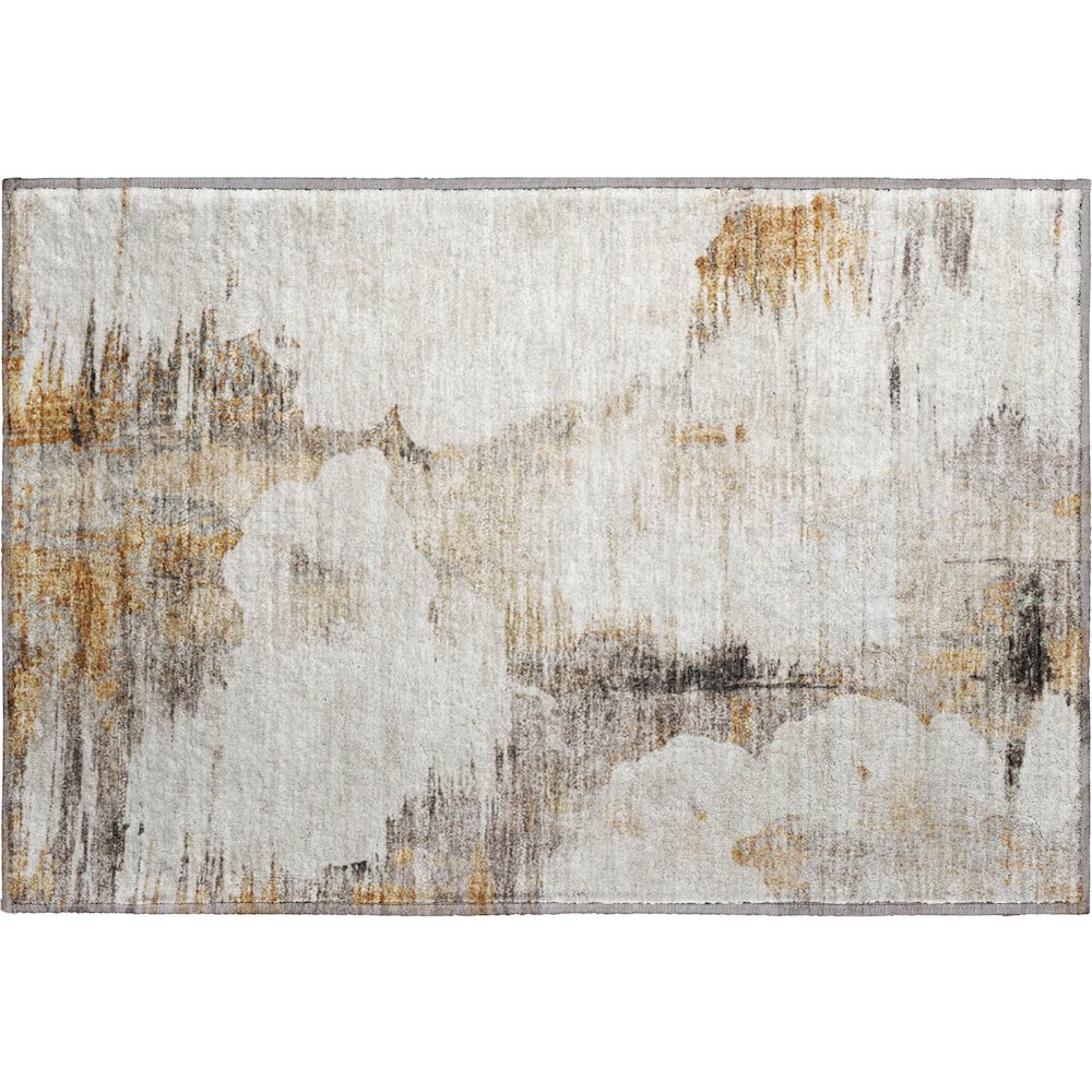 Premium Machine Washable Mayfield AMF710 Beige 1'8" x 2'6" Rug. Picture 1