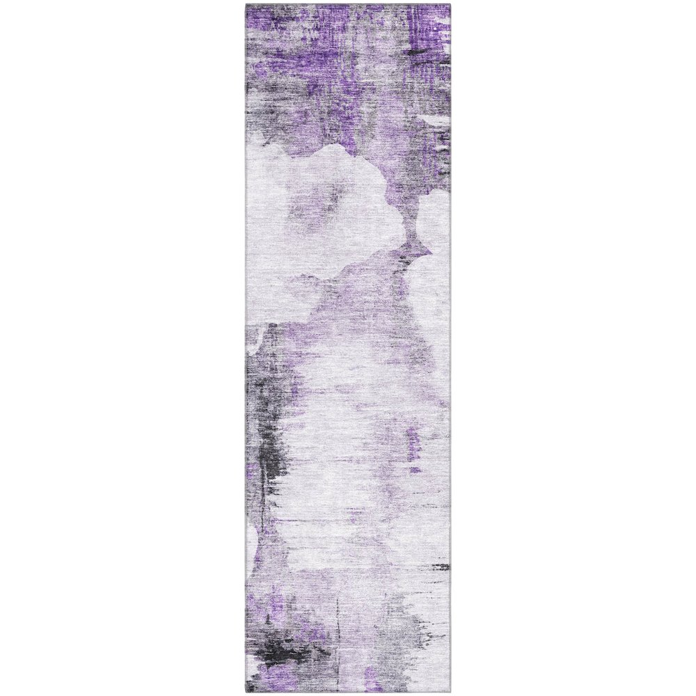 Premium Machine Washable Mayfield AMF710 Purple 2'3" x 7'6" Runner Rug. Picture 1