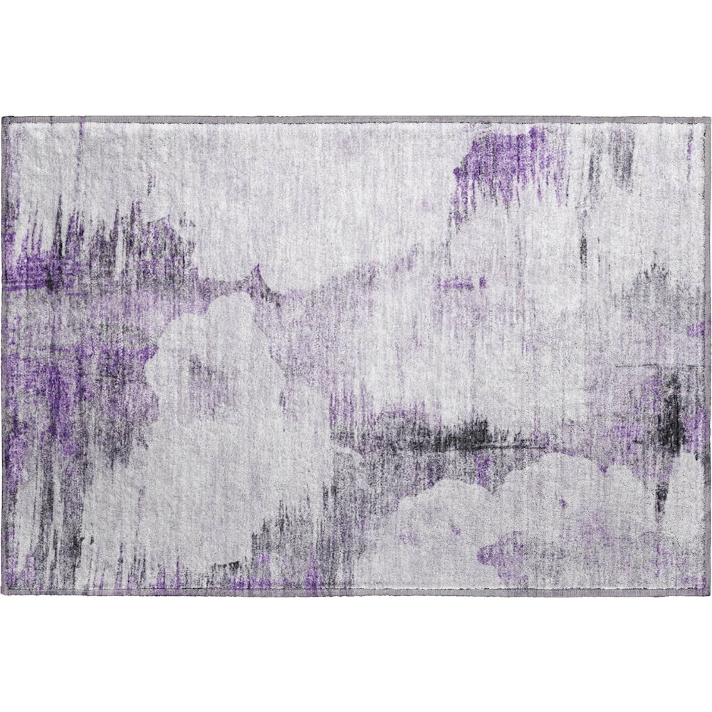Premium Machine Washable Mayfield AMF710 Purple 1'8" x 2'6" Rug. Picture 1