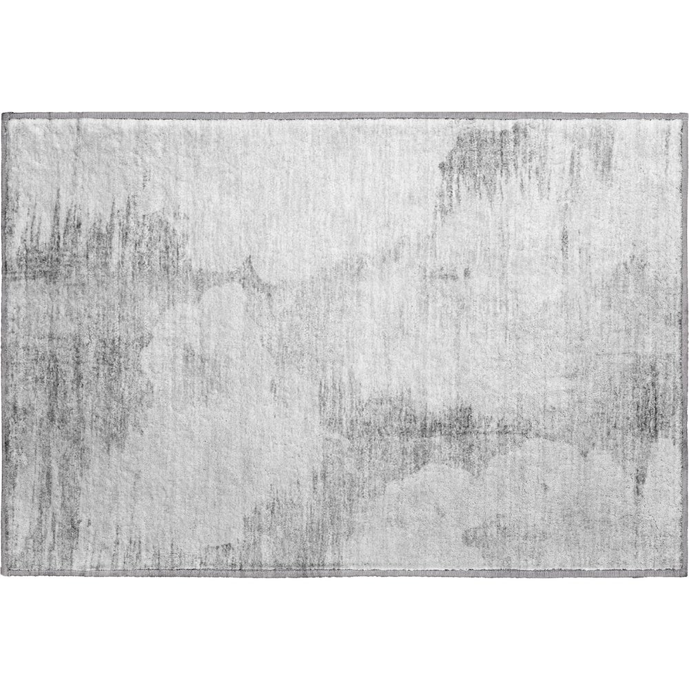 Premium Machine Washable Mayfield AMF710 Silver 1'8" x 2'6" Rug. Picture 1