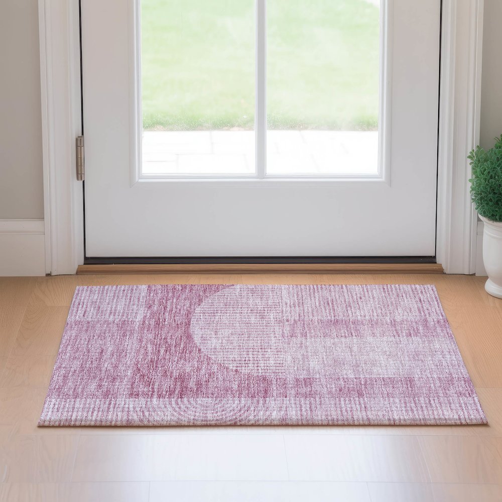 Premium Machine Washable Mayfield AMF711 Blush 1'8" x 2'6" Rug. Picture 5