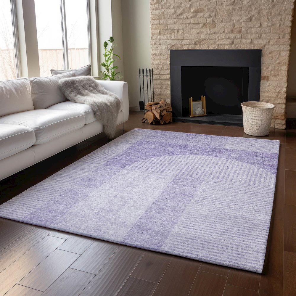 Premium Machine Washable Mayfield AMF711 Lavender 2'6" x 3'10" Rug. Picture 6