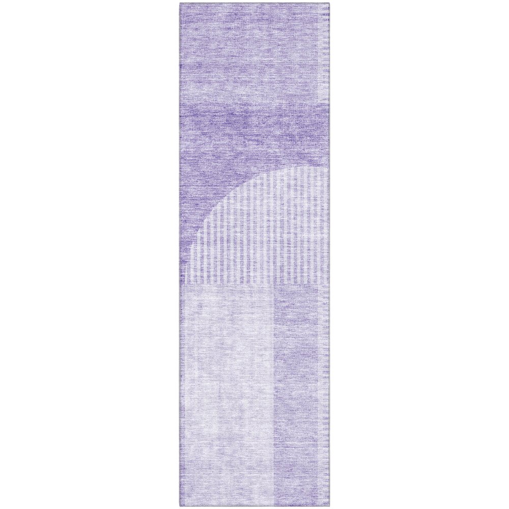 Premium Machine Washable Mayfield AMF711 Lavender 2'3" x 7'6" Runner Rug. Picture 1