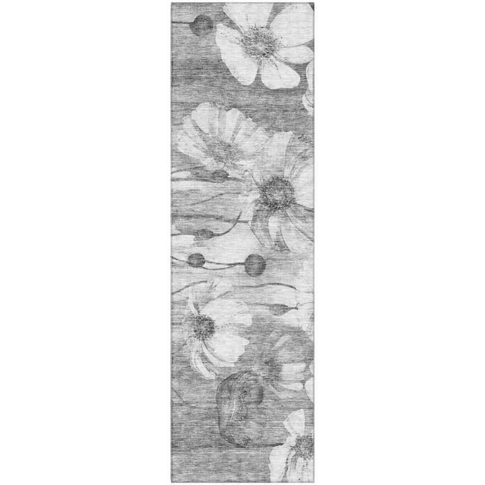 Premium Machine Washable Mayfield AMF712 Gray 2'3" x 7'6" Runner Rug. Picture 1