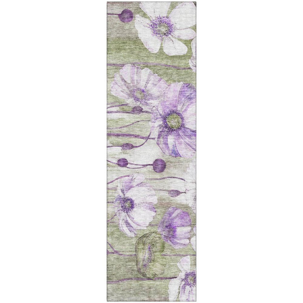 Premium Machine Washable Mayfield AMF712 Purple 2'3" x 7'6" Runner Rug. Picture 1