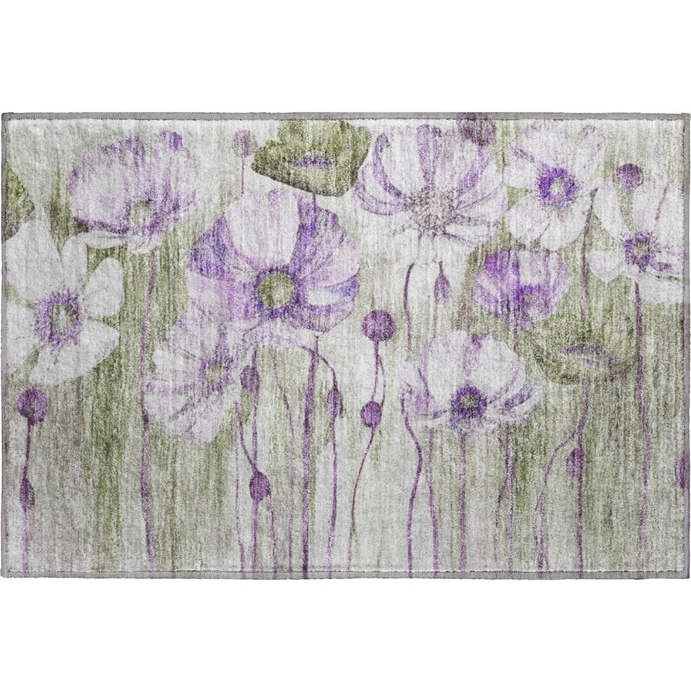 Premium Machine Washable Mayfield AMF712 Purple 1'8" x 2'6" Rug. Picture 1