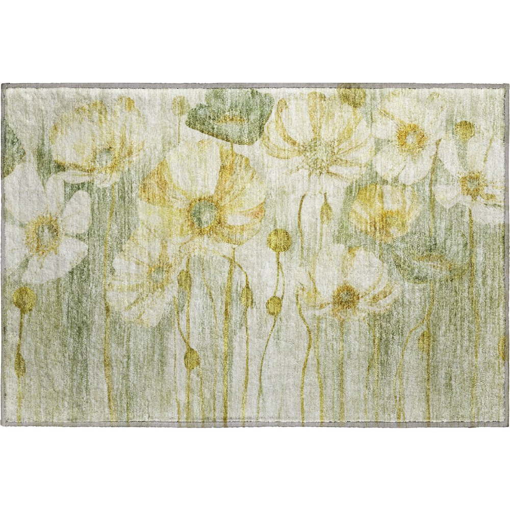 Premium Machine Washable Mayfield AMF712 Sage 1'8" x 2'6" Rug. Picture 1