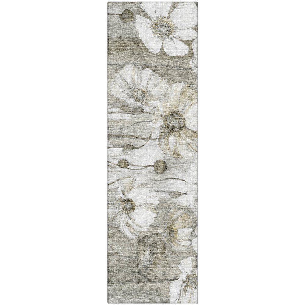 Premium Machine Washable Mayfield AMF712 Taupe 2'3" x 7'6" Runner Rug. Picture 1