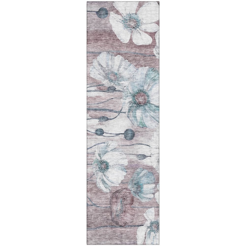 Premium Machine Washable Mayfield AMF712 Teal 2'3" x 7'6" Runner Rug. Picture 1