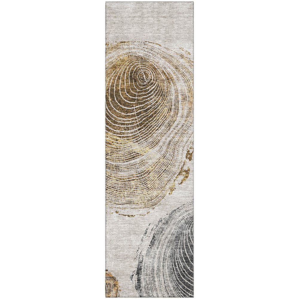 Premium Machine Washable Mayfield AMF713 Taupe 2'3" x 7'6" Runner Rug. Picture 1