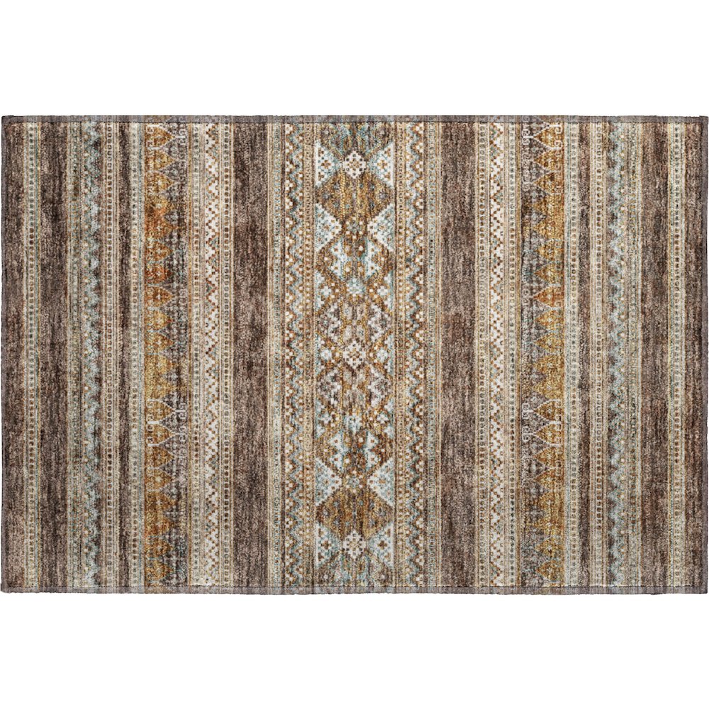 Premium Machine Washable Mayfield AMF714 Chocolate 1'8" x 2'6" Rug. Picture 1