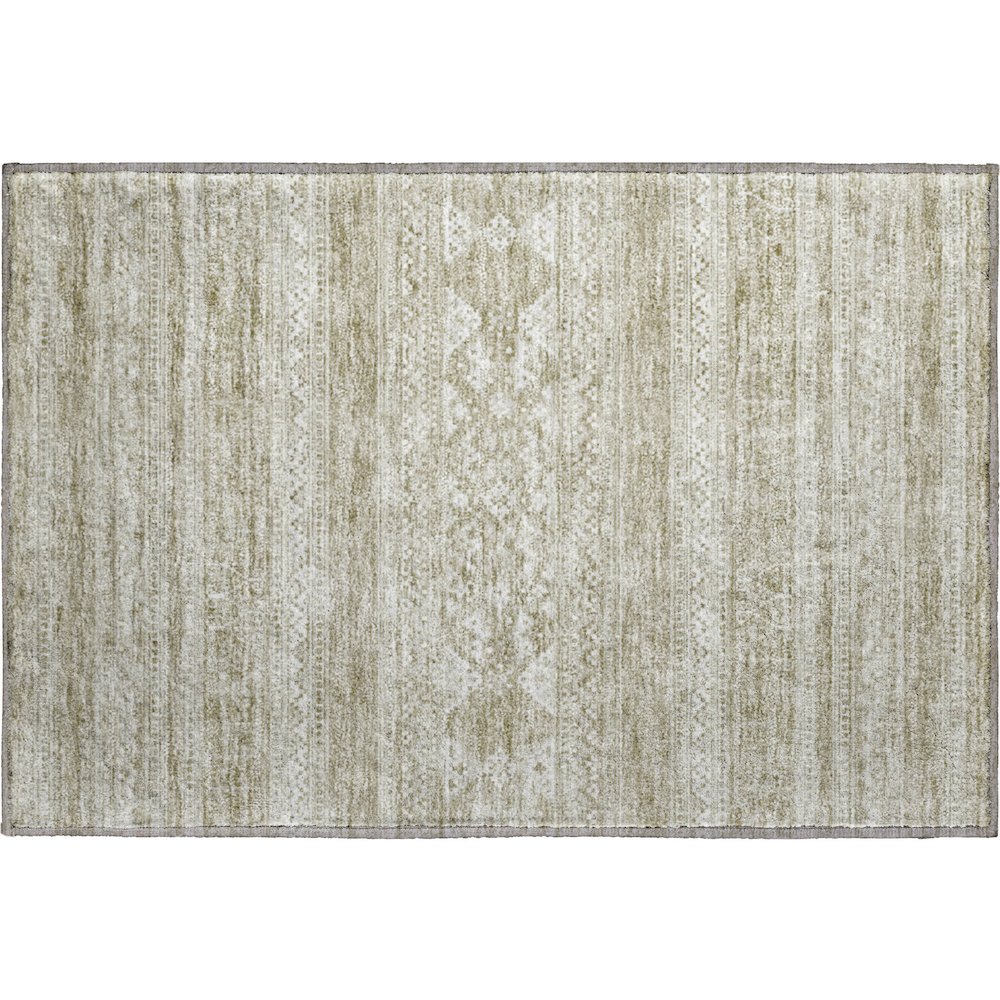 Premium Machine Washable Mayfield AMF714 Khaki 1'8" x 2'6" Rug. Picture 1