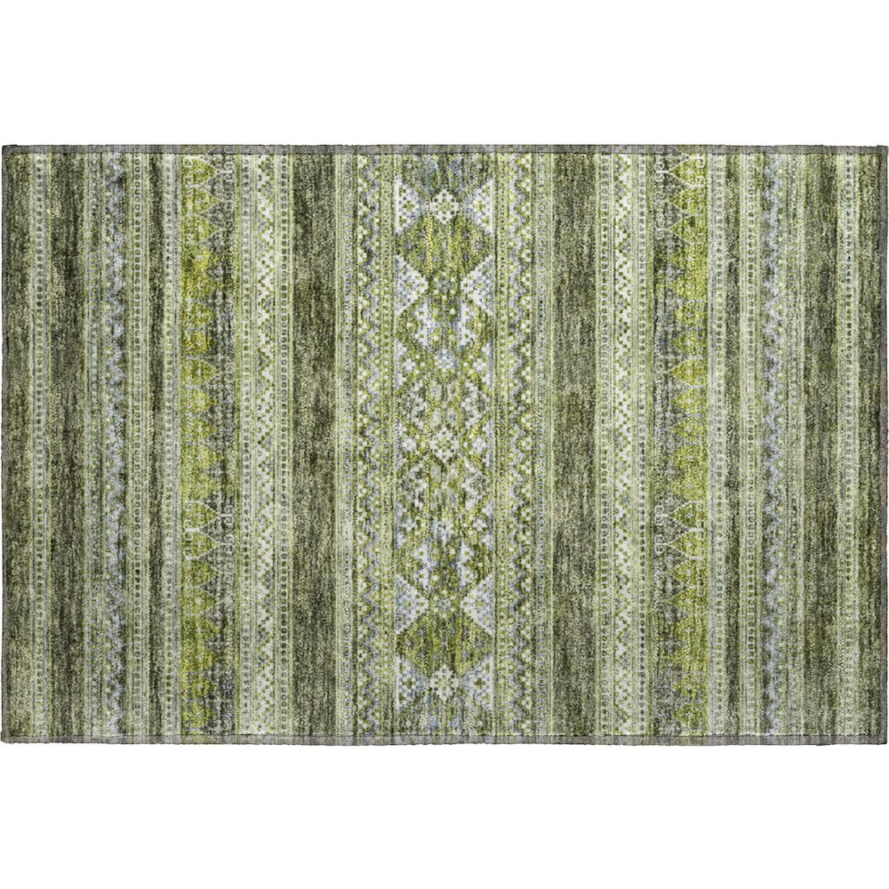 Premium Machine Washable Mayfield AMF714 Olive 1'8" x 2'6" Rug. Picture 1
