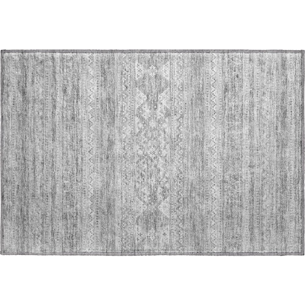 Premium Machine Washable Mayfield AMF714 Silver 1'8" x 2'6" Rug. Picture 1