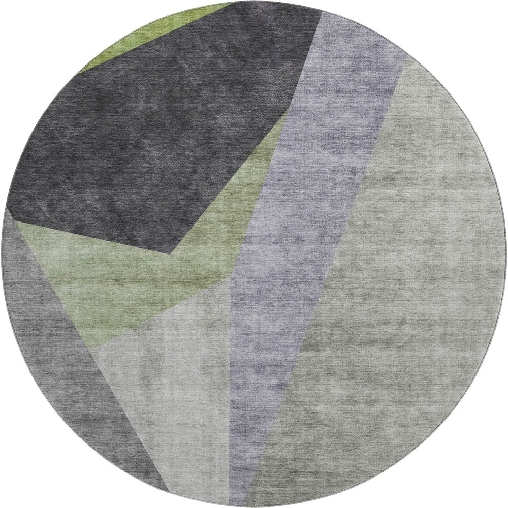 Premium Machine Washable Mayfield AMF716 Sage 8' x 8' Round Rug. Picture 1