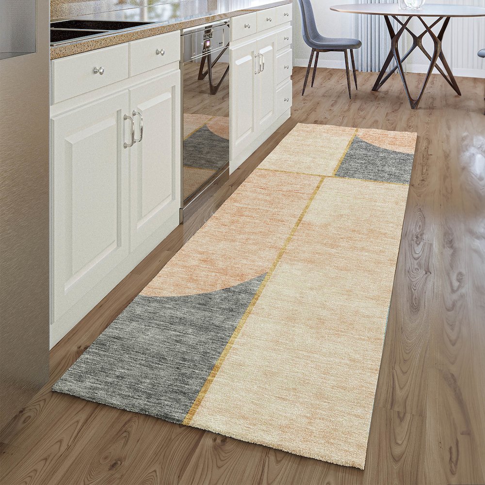 Premium Machine Washable Mayfield AMF717 Coral 2'3" x 7'6" Runner Rug. Picture 5
