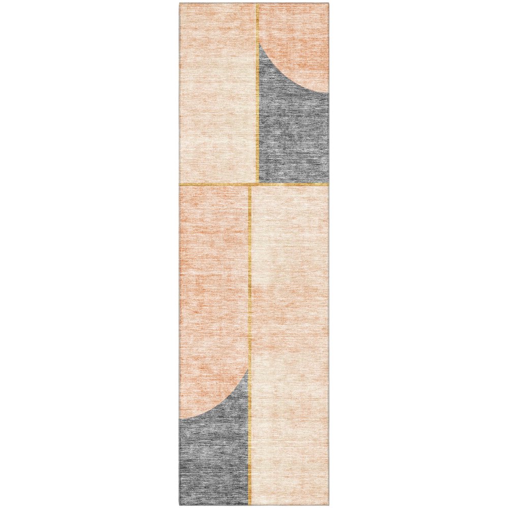 Premium Machine Washable Mayfield AMF717 Coral 2'3" x 7'6" Runner Rug. Picture 1
