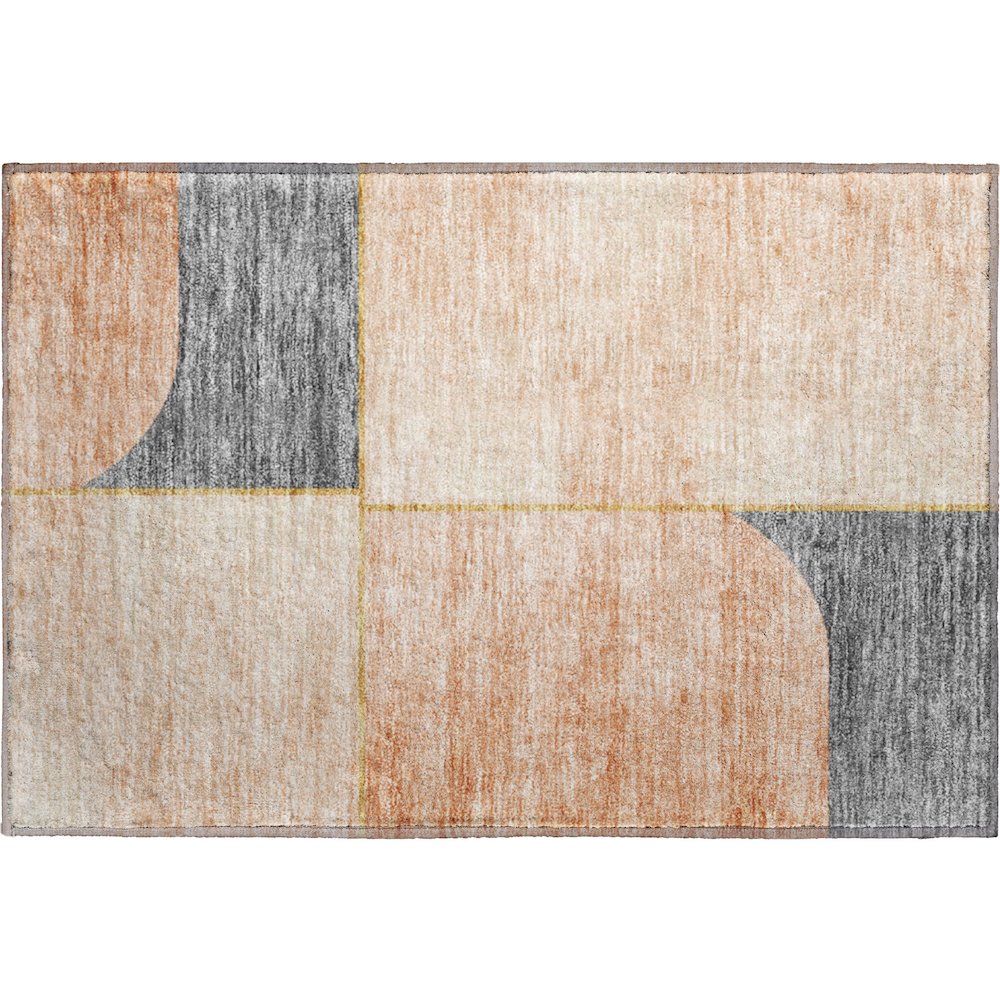 Premium Machine Washable Mayfield AMF717 Coral 1'8" x 2'6" Rug. Picture 1