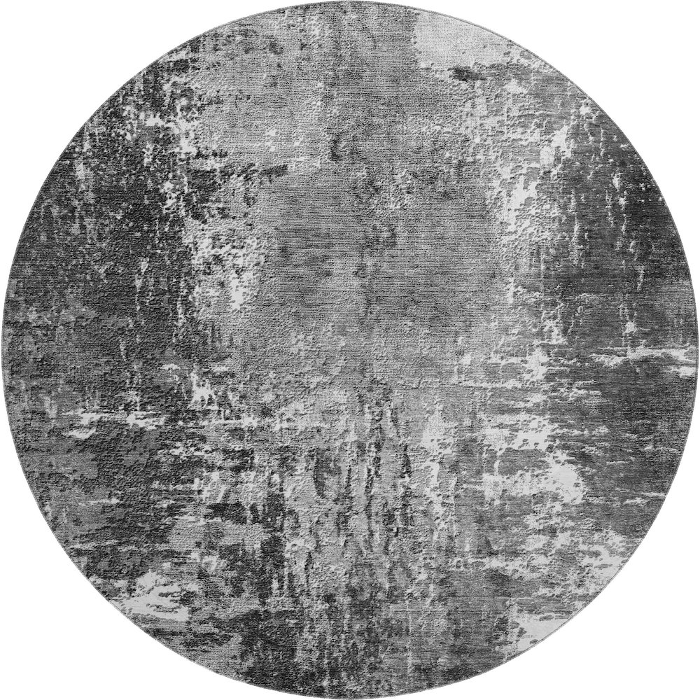Premium Machine Washable Mayfield AMF718 Gray 8' x 8' Round Rug. Picture 1
