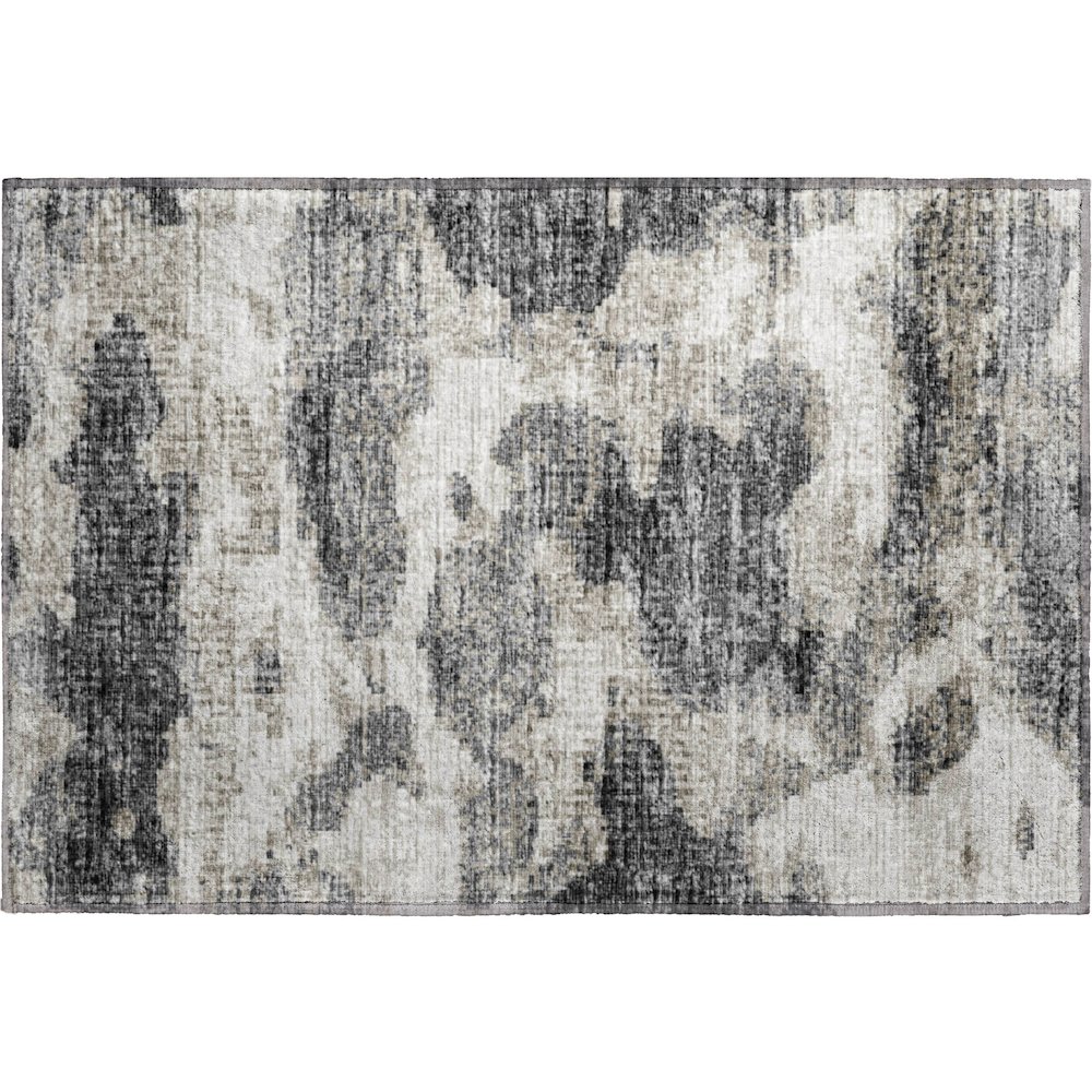 Premium Machine Washable Mayfield  Black 1'8" x 2'6" Rug. Picture 1