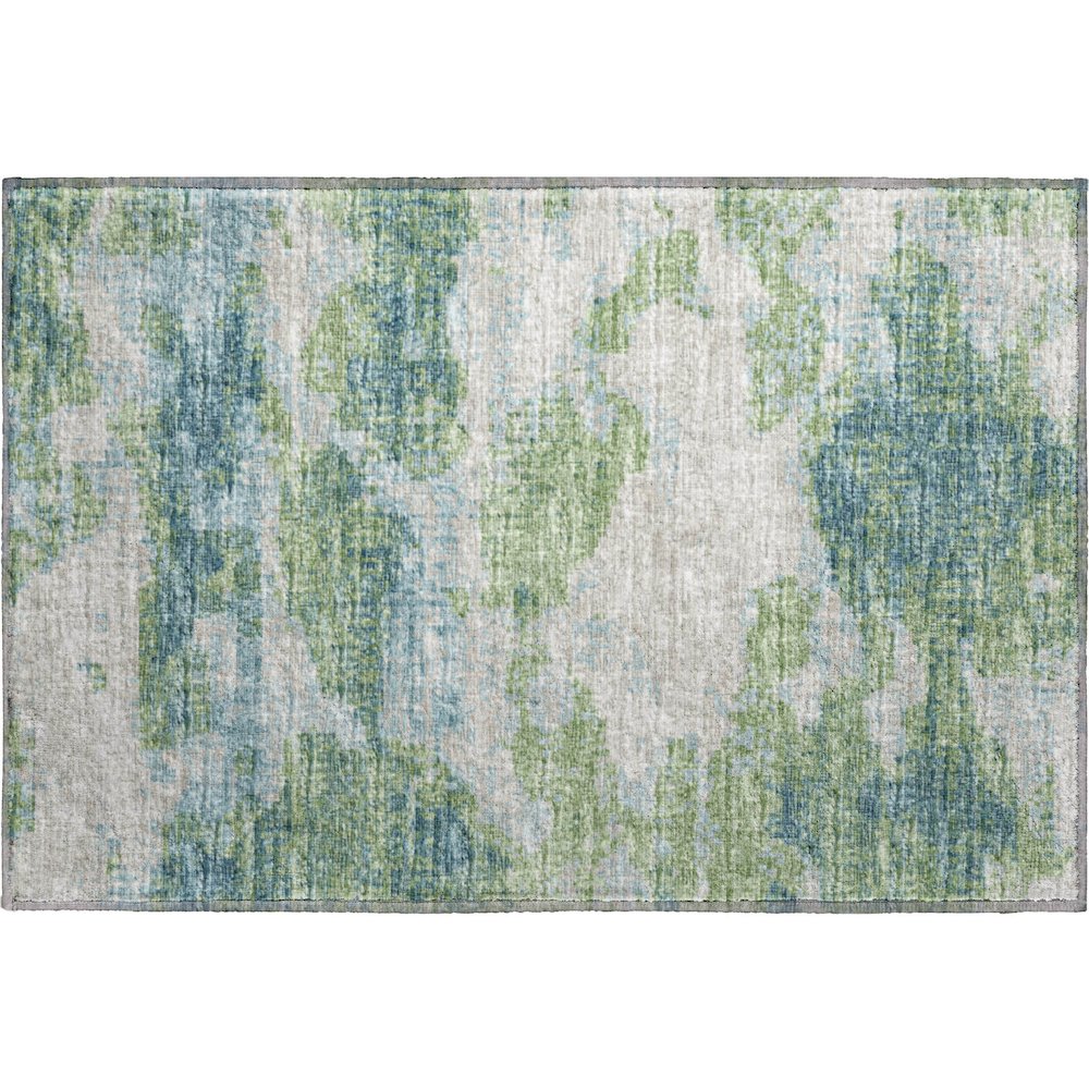 Premium Machine Washable Mayfield  Green 1'8" x 2'6" Rug. Picture 1