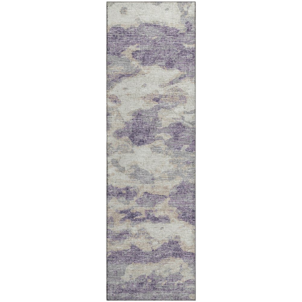 Premium Machine Washable Mayfield  Purple 2'3" x 7'6" Runner Rug. Picture 1