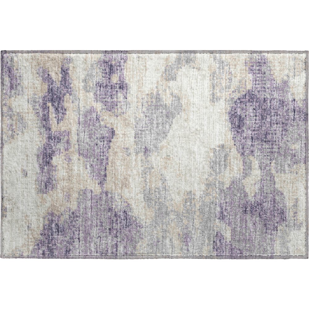 Premium Machine Washable Mayfield  Purple 1'8" x 2'6" Rug. Picture 1