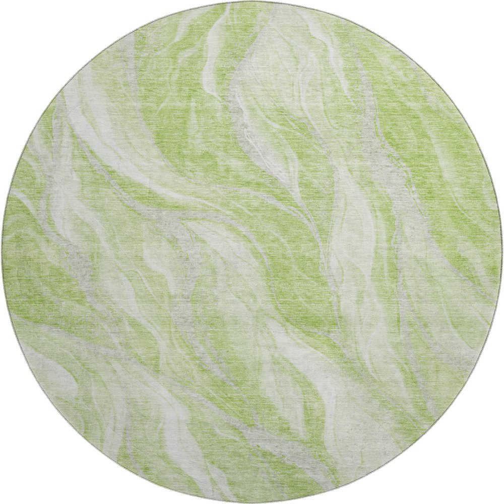 Premium Machine Washable Mayfield AMF720 Aloe 8' x 8' Round Rug. Picture 1