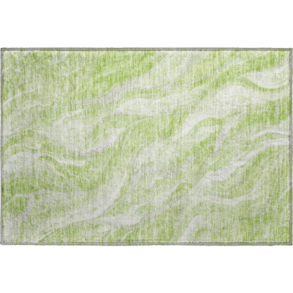 Premium Machine Washable Mayfield AMF720 Aloe 1'8" x 2'6" Rug. Picture 1