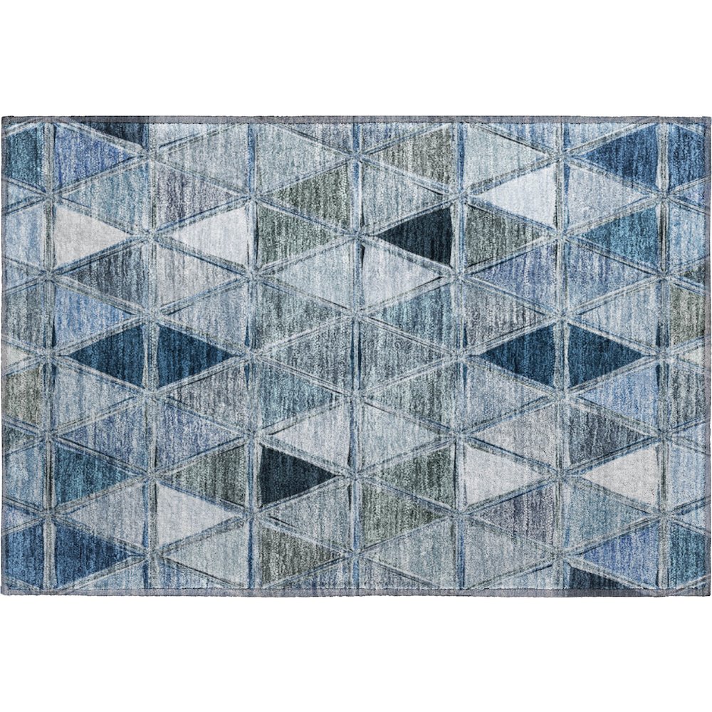 Premium Machine Washable Mayfield AMF722 Blue 1'8" x 2'6" Rug. Picture 1