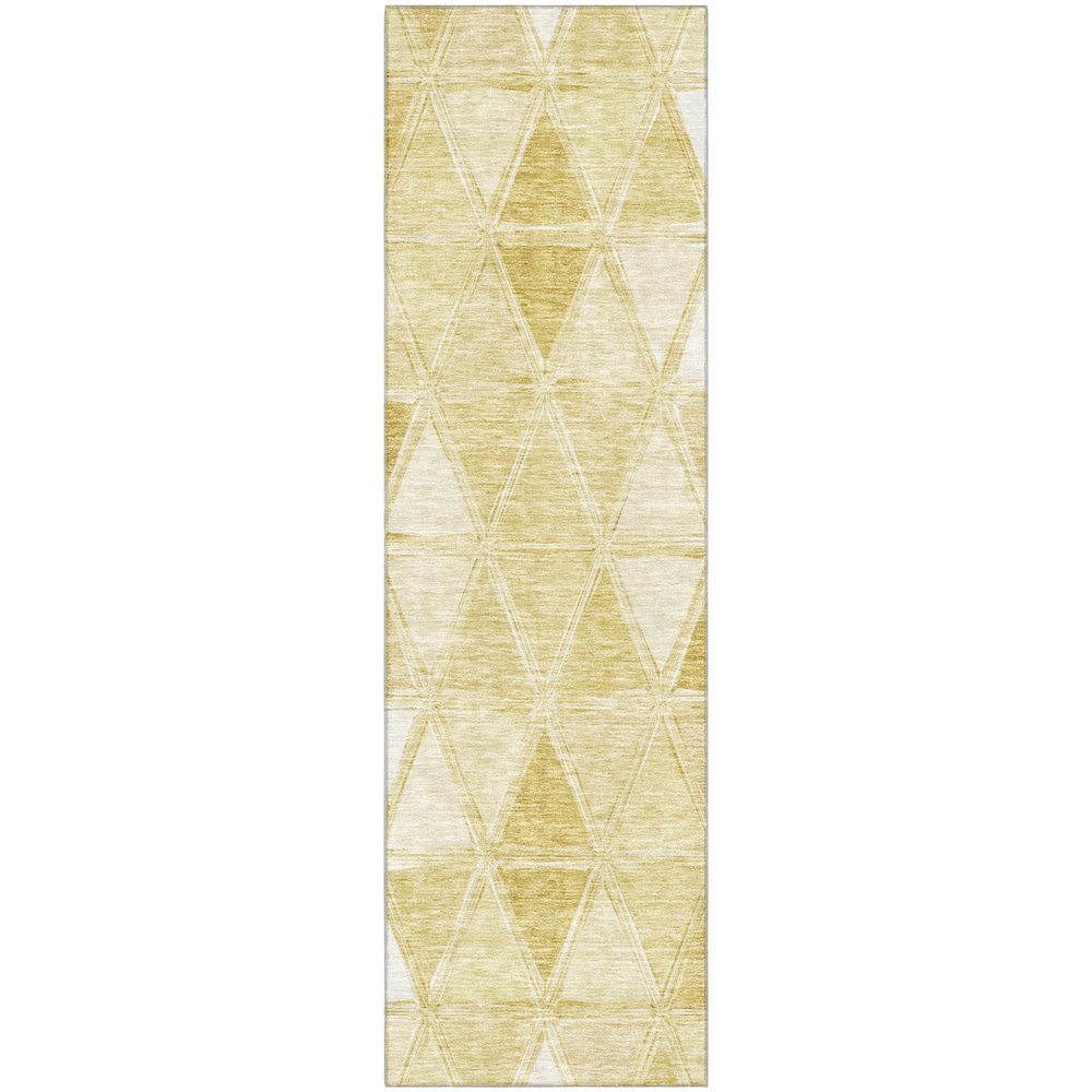 Premium Machine Washable Mayfield AMF722 Gold 2'3" x 7'6" Runner Rug. Picture 1