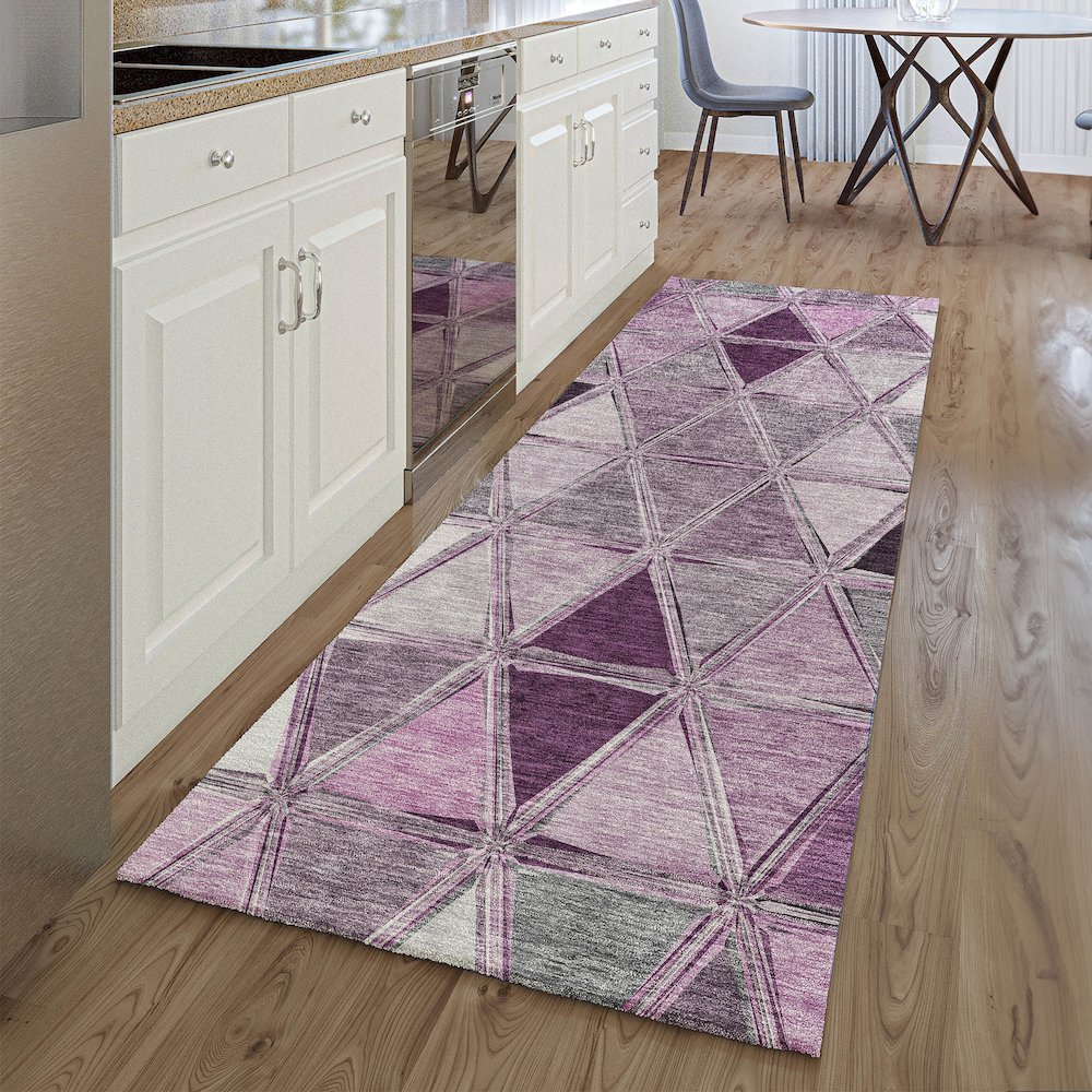 Premium Machine Washable Mayfield AMF722 Merlot 2'3" x 7'6" Runner Rug. Picture 5