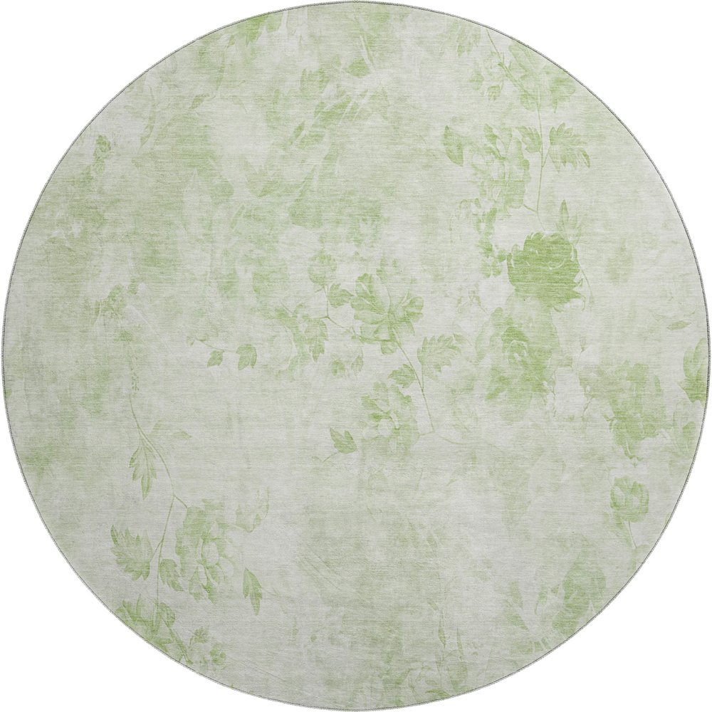 Premium Machine Washable Mayfield AMF724 Aloe 8' x 8' Round Rug. Picture 1