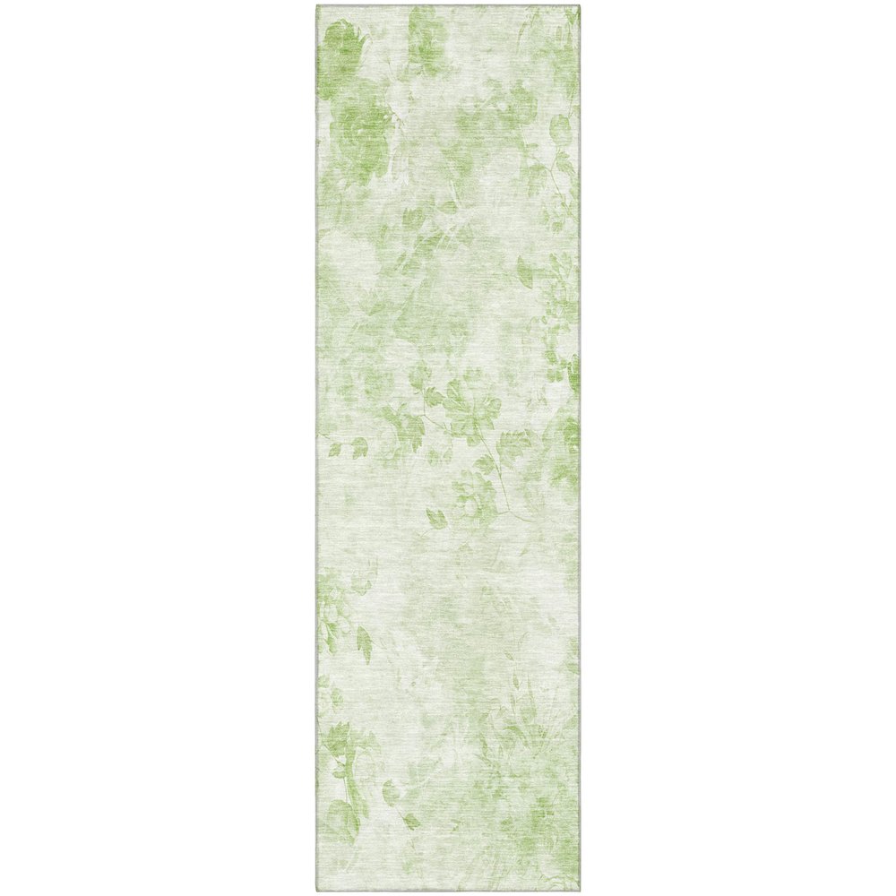 Premium Machine Washable Mayfield AMF724 Aloe 2'3" x 7'6" Runner Rug. Picture 1