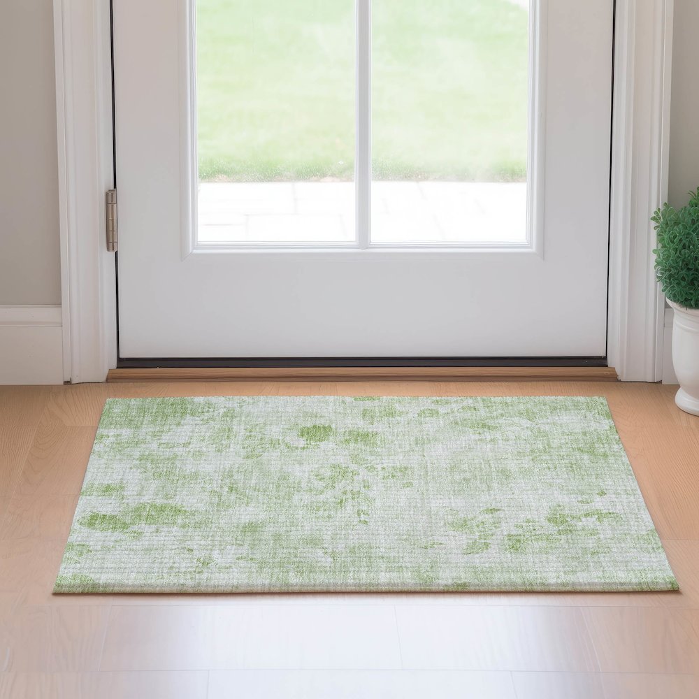 Premium Machine Washable Mayfield AMF724 Aloe 1'8" x 2'6" Rug. Picture 5