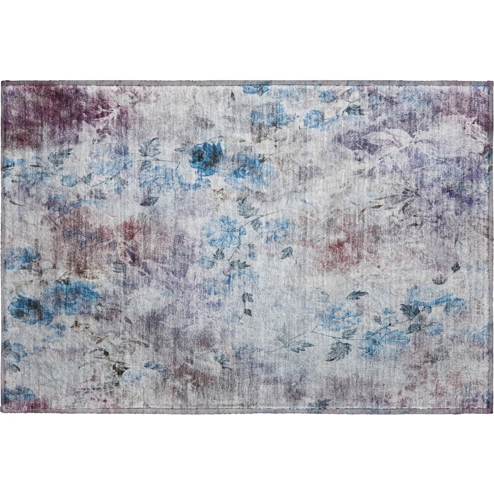 Premium Machine Washable Mayfield AMF724 Blue 1'8" x 2'6" Rug. Picture 1