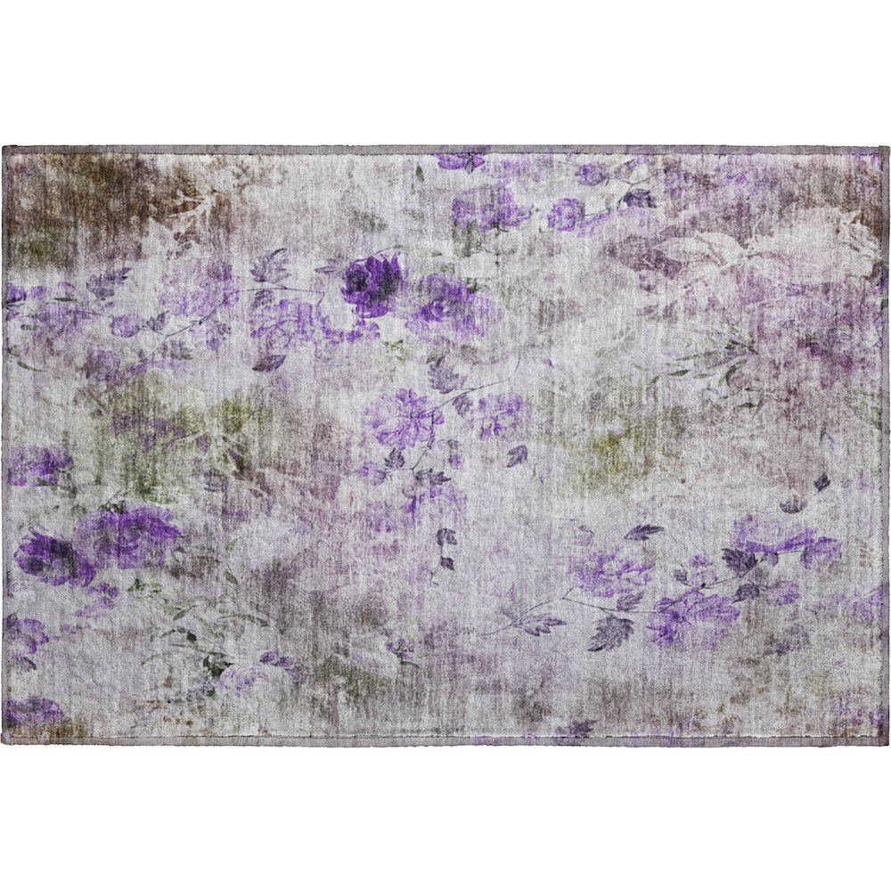 Premium Machine Washable Mayfield AMF724 Purple 1'8" x 2'6" Rug. Picture 1