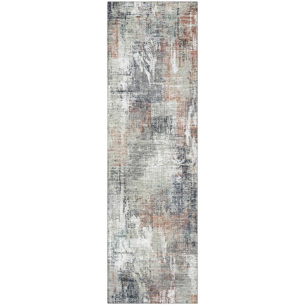 Premium Machine Washable Mayfield AMF725 Taupe 2'3" x 7'6" Runner Rug. Picture 1