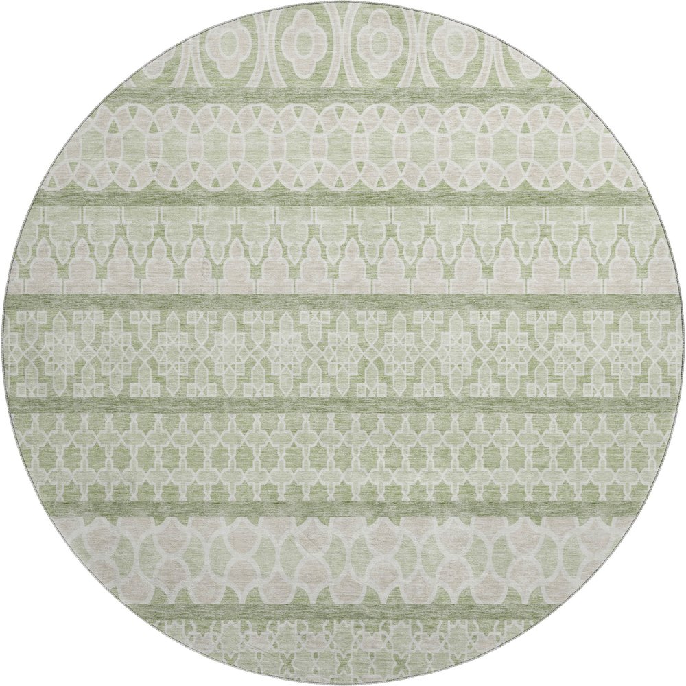 Premium Machine Washable Mayfield AMF726 Aloe 8' x 8' Round Rug. Picture 1