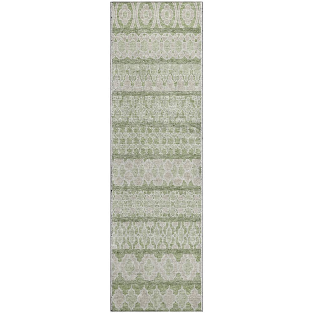Premium Machine Washable Mayfield AMF726 Aloe 2'3" x 7'6" Runner Rug. Picture 1