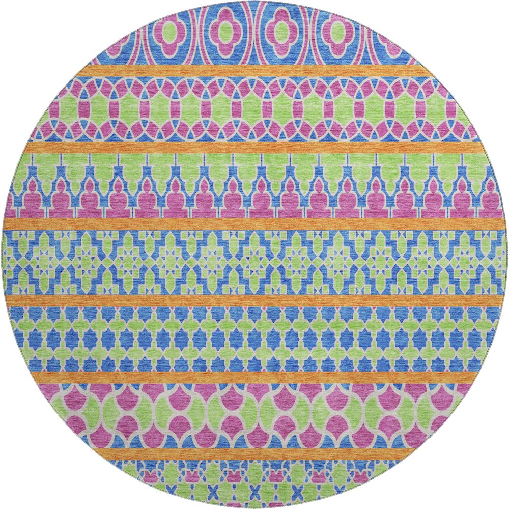 Premium Machine Washable Mayfield AMF726 Blush 8' x 8' Round Rug. Picture 1